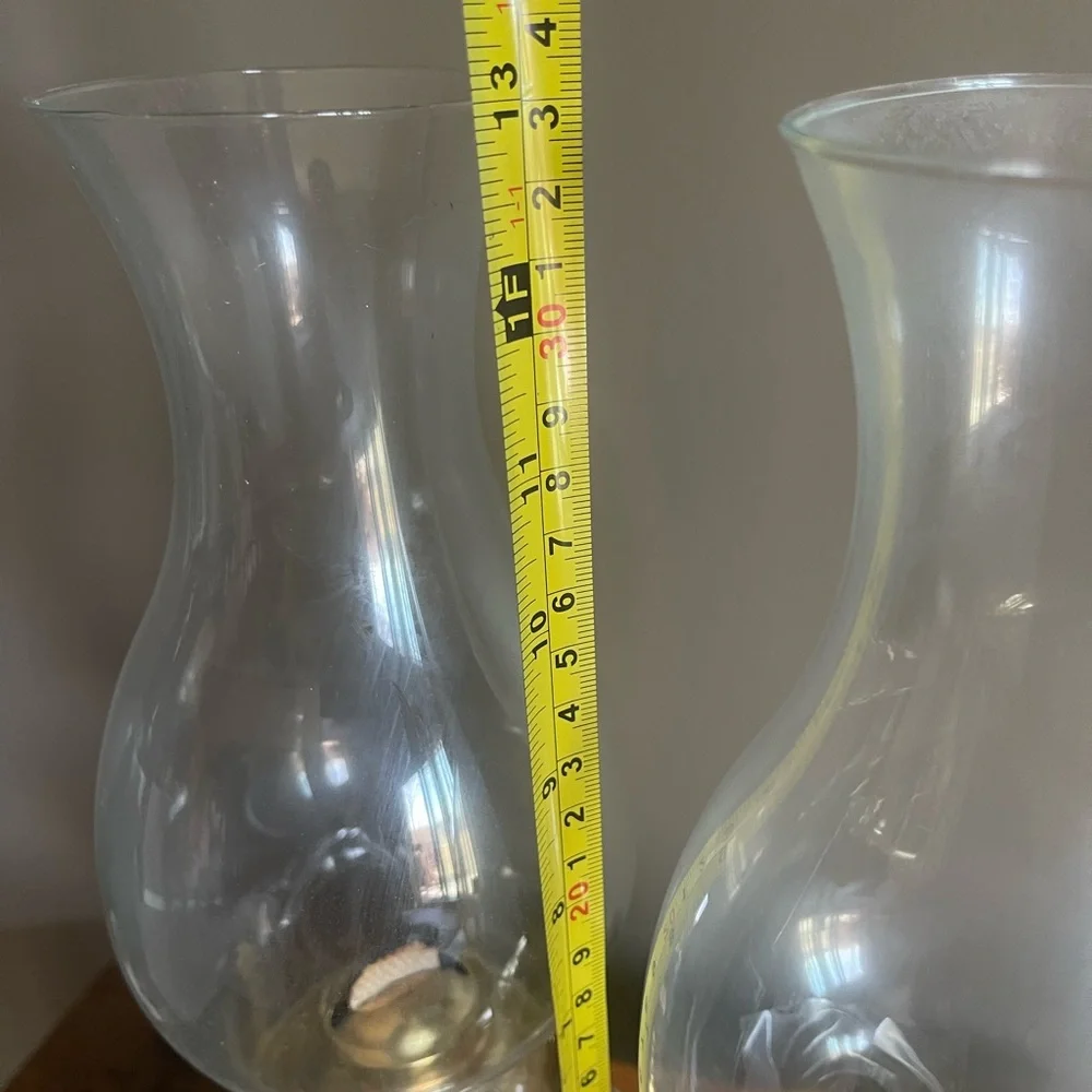 Elegant Glass Oil Lamps with Brass Accents